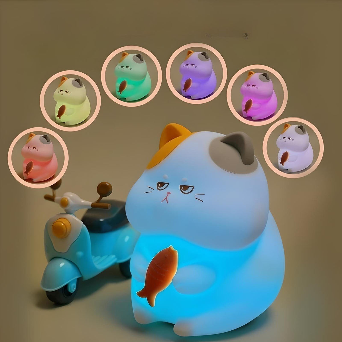 Veilleuse chat rechargeable lumière douce enfant