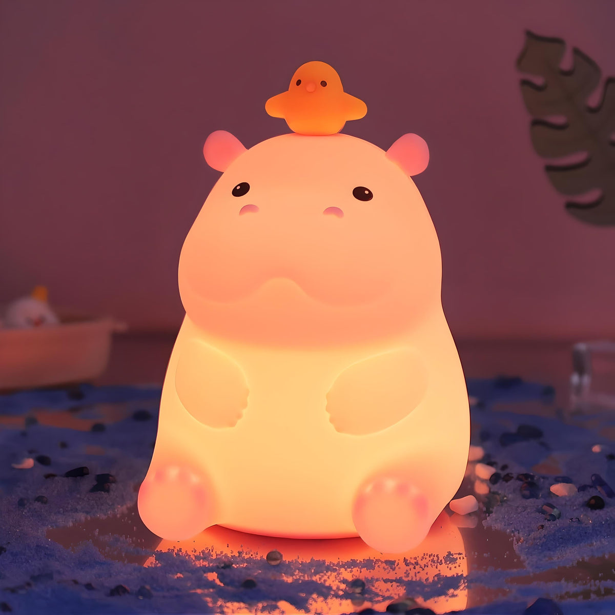 Veilleuse hippopotame rechargeable lumière douce bébé