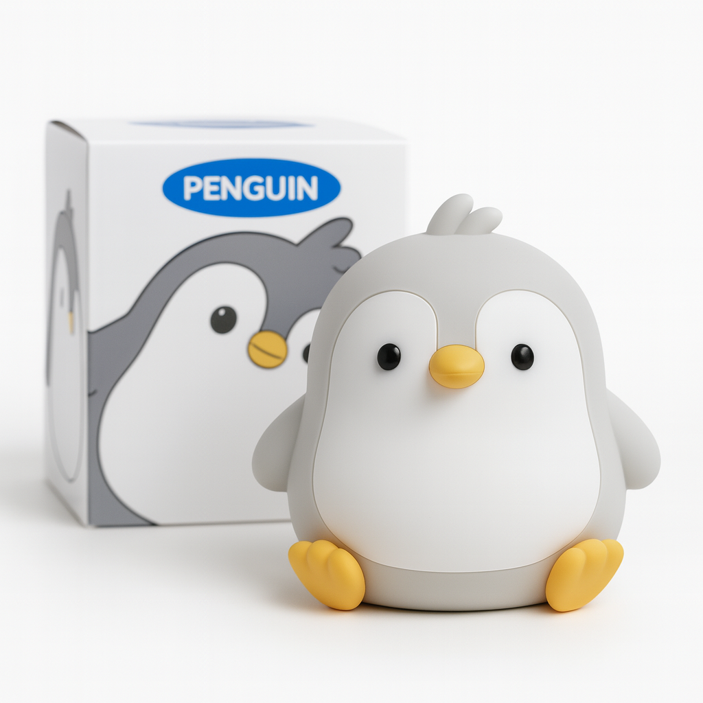 Veilleuse pingouin led silicone nomade lumière douce enfant