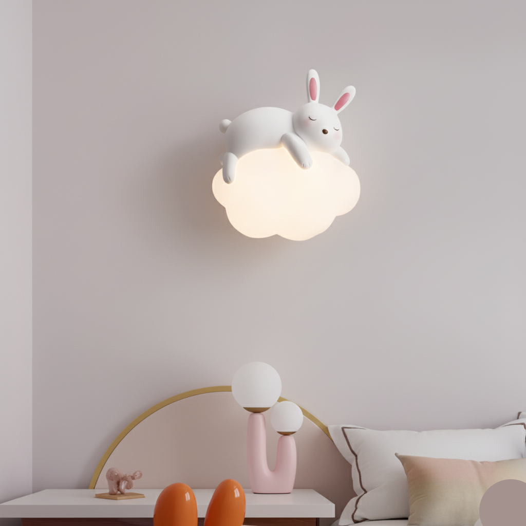 Veilleuse lapin murale douce lumière décorative enfant