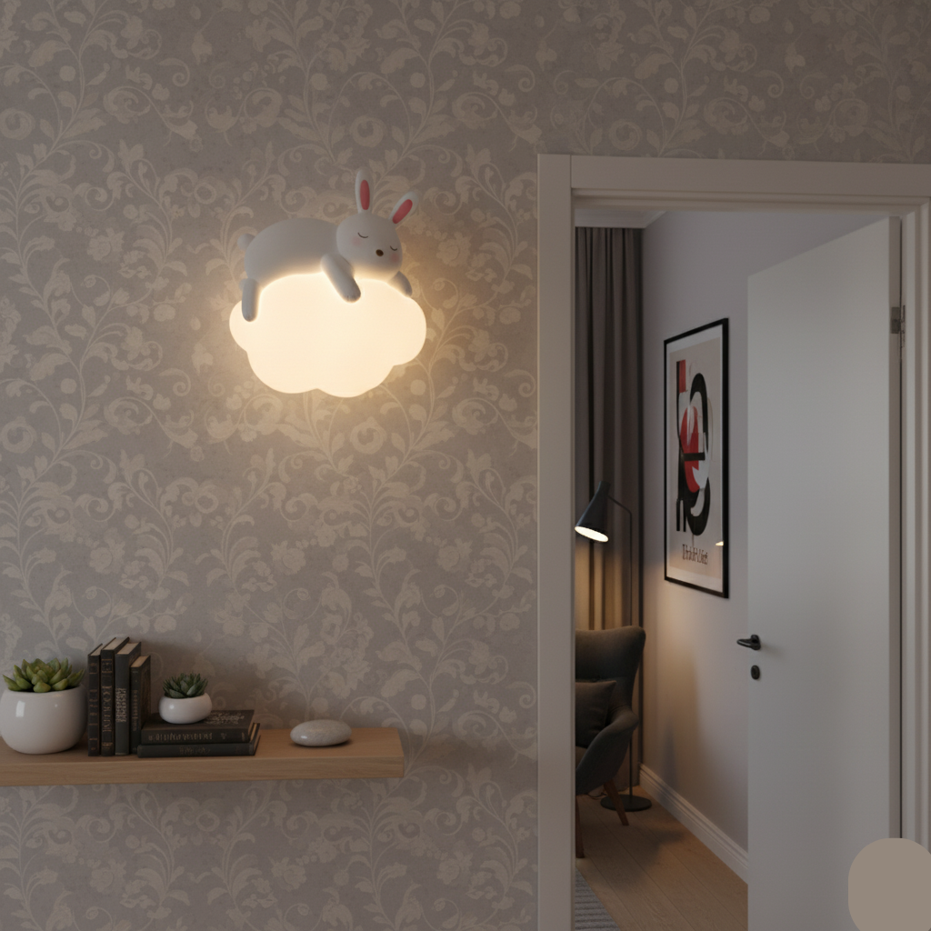 Veilleuse lapin murale douce lumière décorative enfant