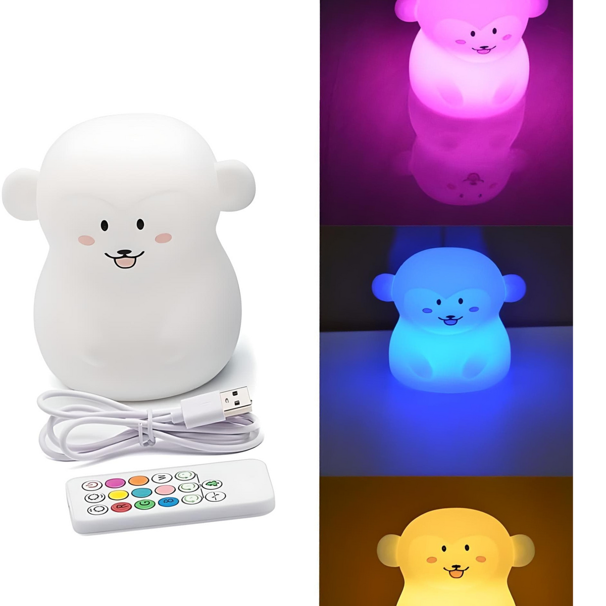 Veilleuse singe mignon en silicone pour chambre bébé