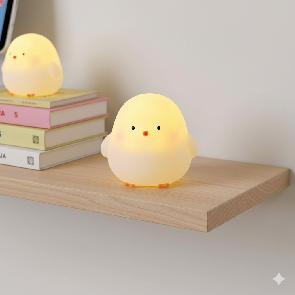 Veilleuse mignonne poussin jaune douce lumière apaisante