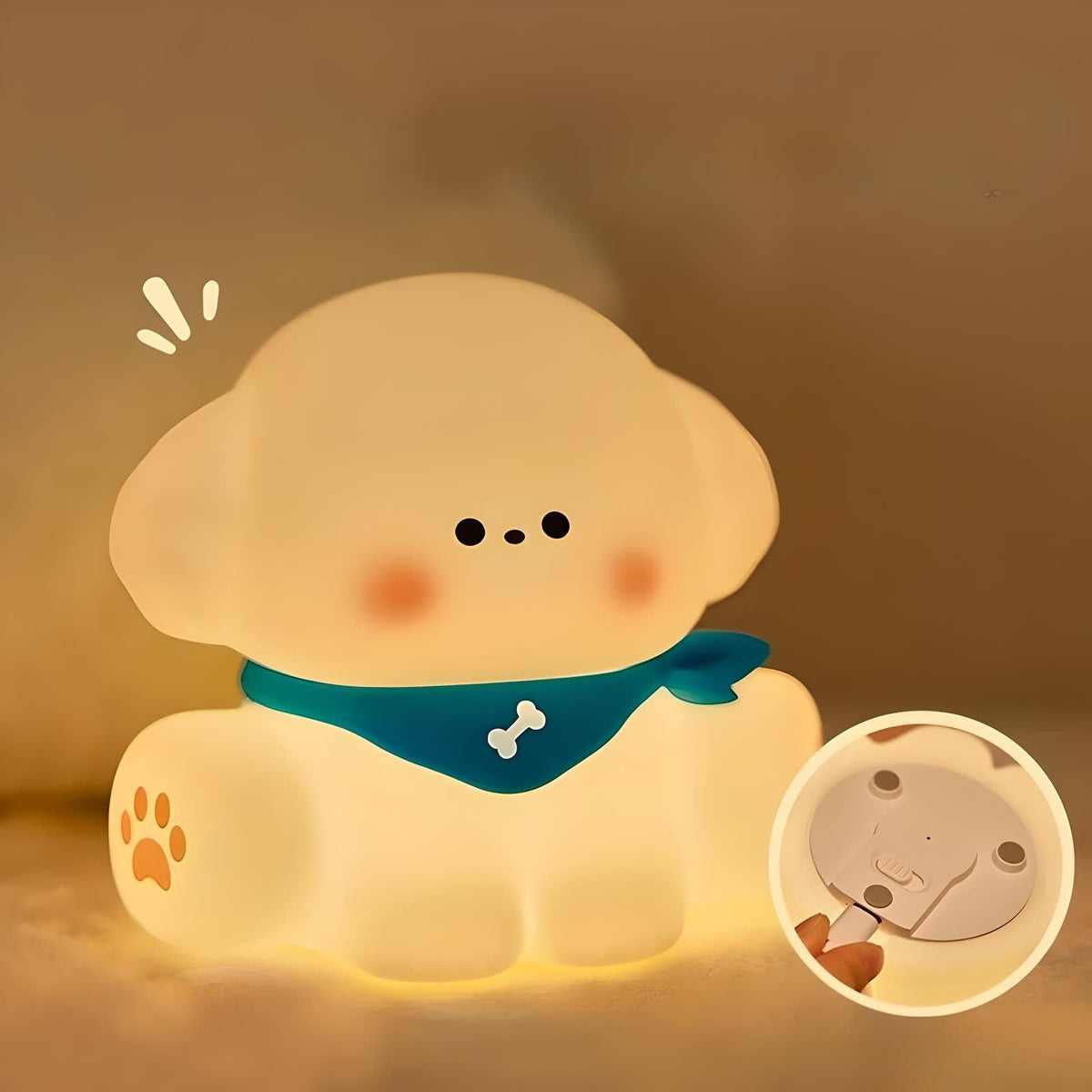 Veilleuse chien foulard mignon lumière douce enfant