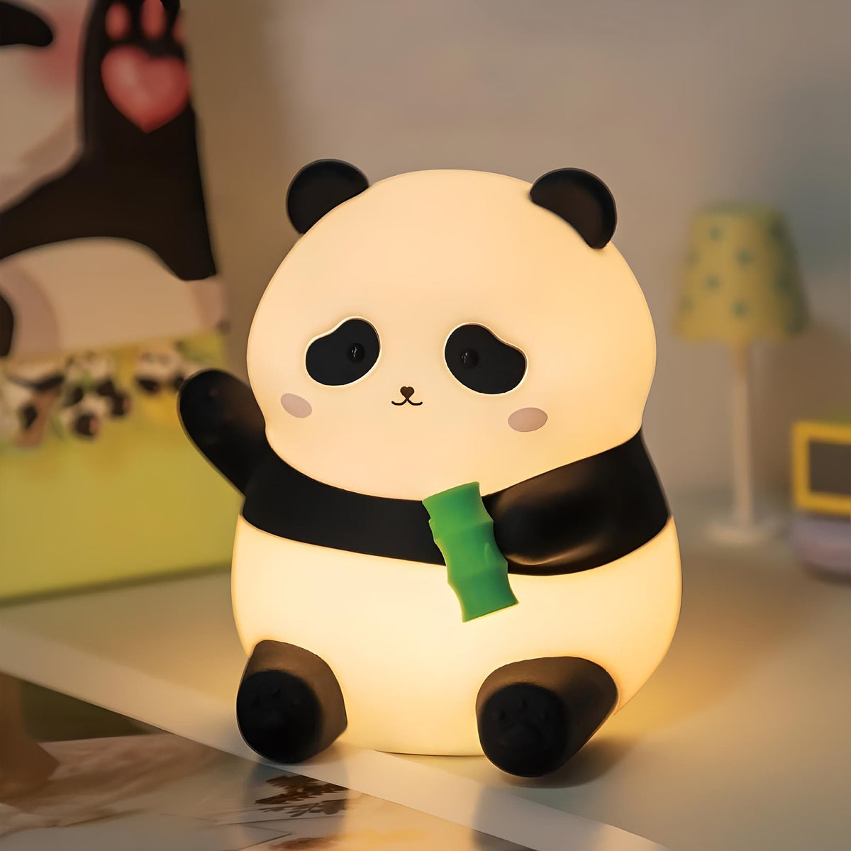 Veilleuse panda petit bambou mignonne pour chambre enfant