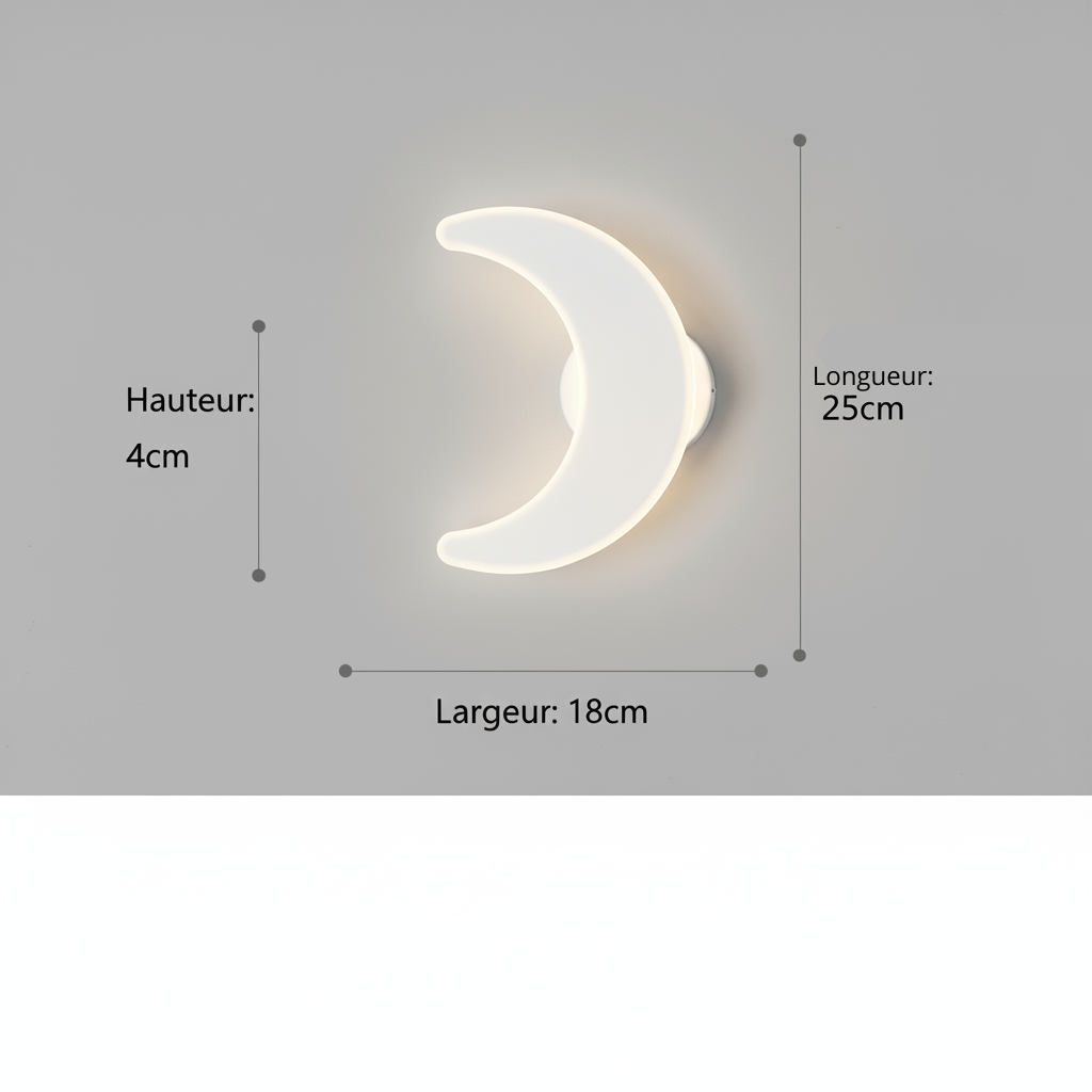 Veilleuse murale lune blanche douce ambiance apaisante