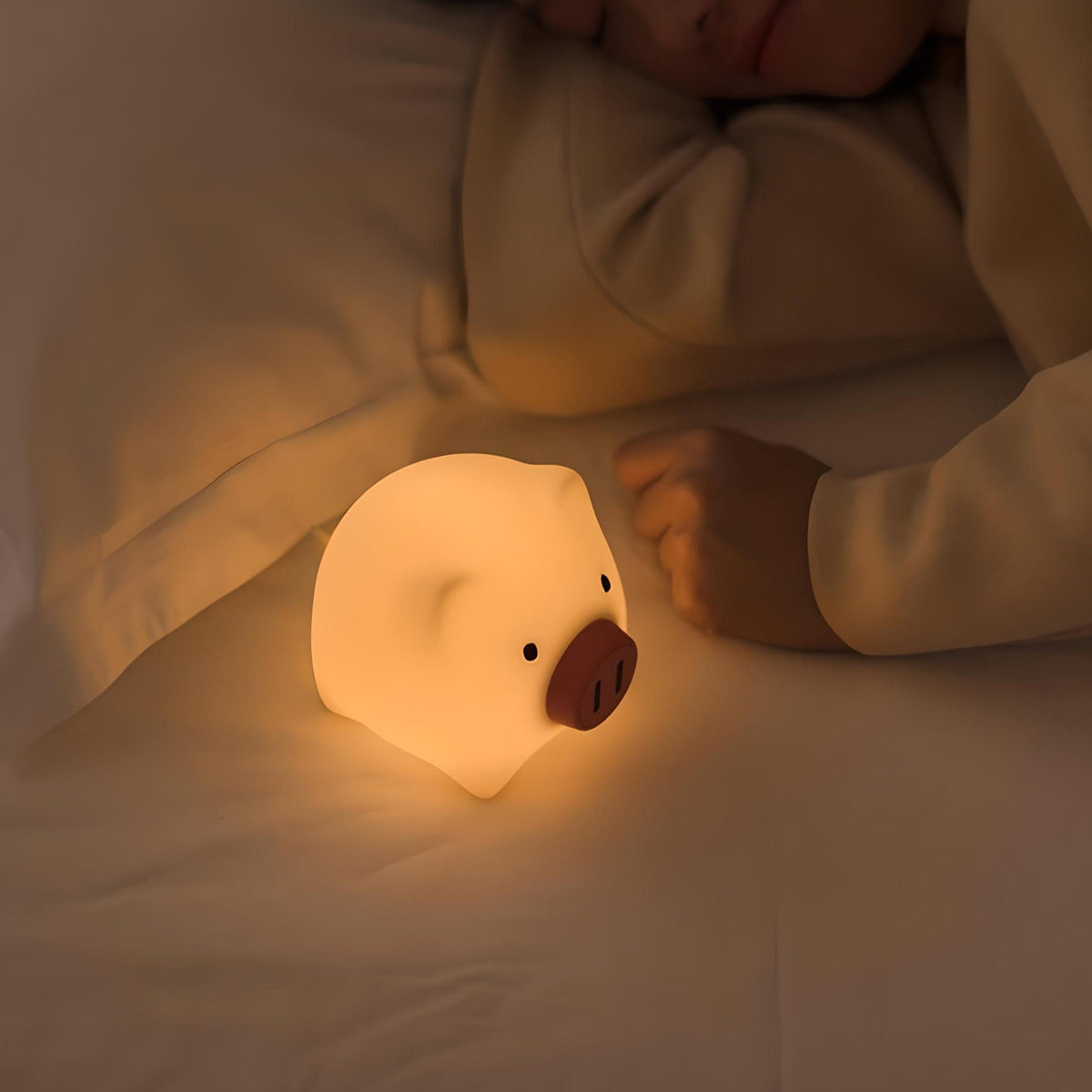 Veilleuse cochon rose mignonne douce lumière enfant