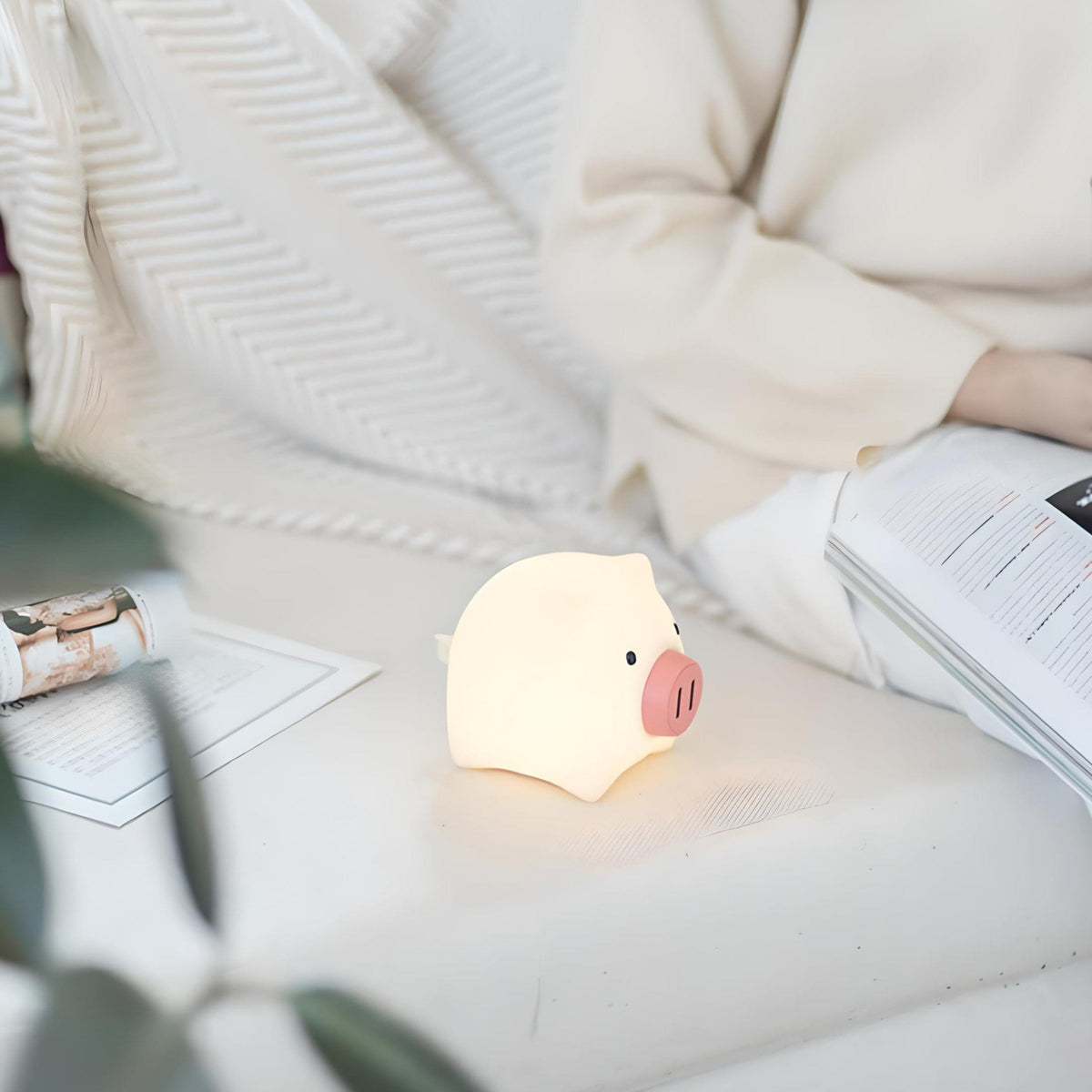 Veilleuse cochon rose mignonne douce lumière enfant