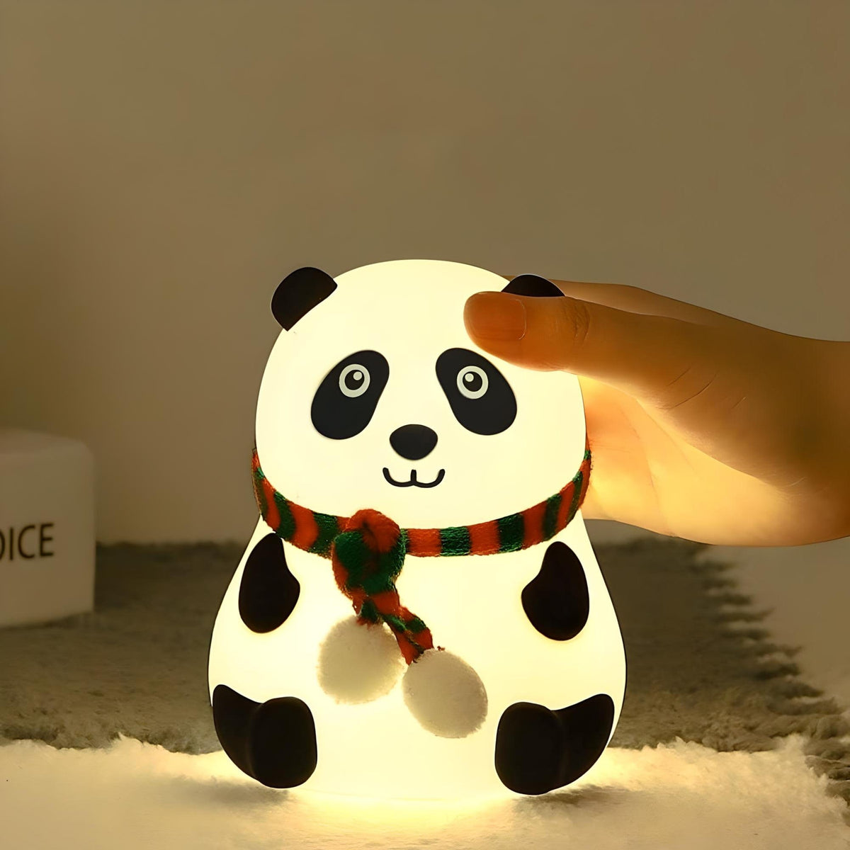 Veilleuse panda écharpe silicone mignonne led lumière apaisante