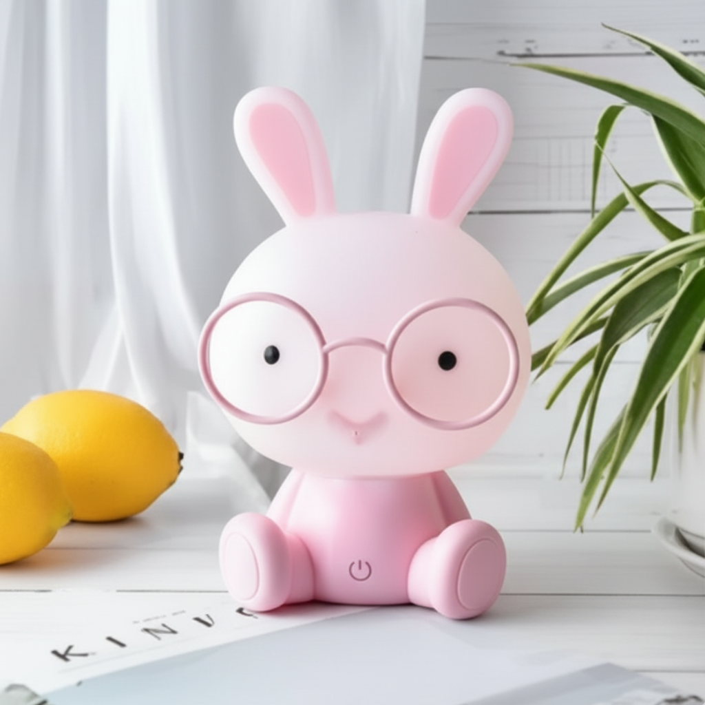 Veilleuse lapin à lunettes mignonne lumière apaisante