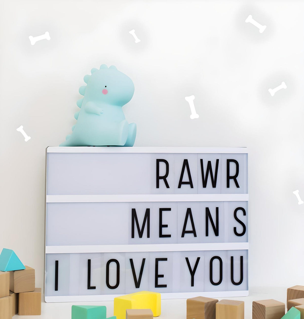 Veilleuse dinosaure bleue mignonne pour chambre enfant