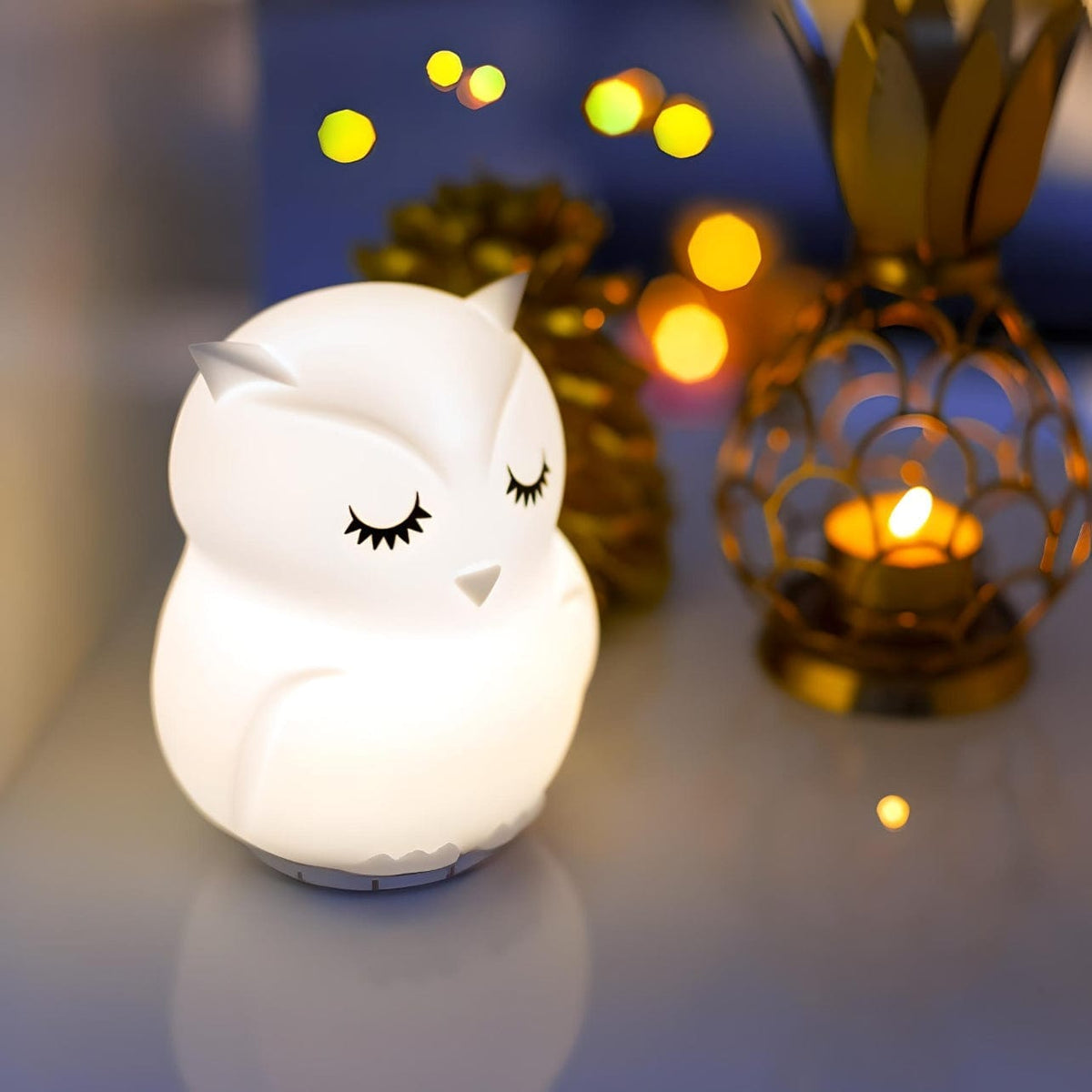 Veilleuse hibou en silicone avec lumière apaisante