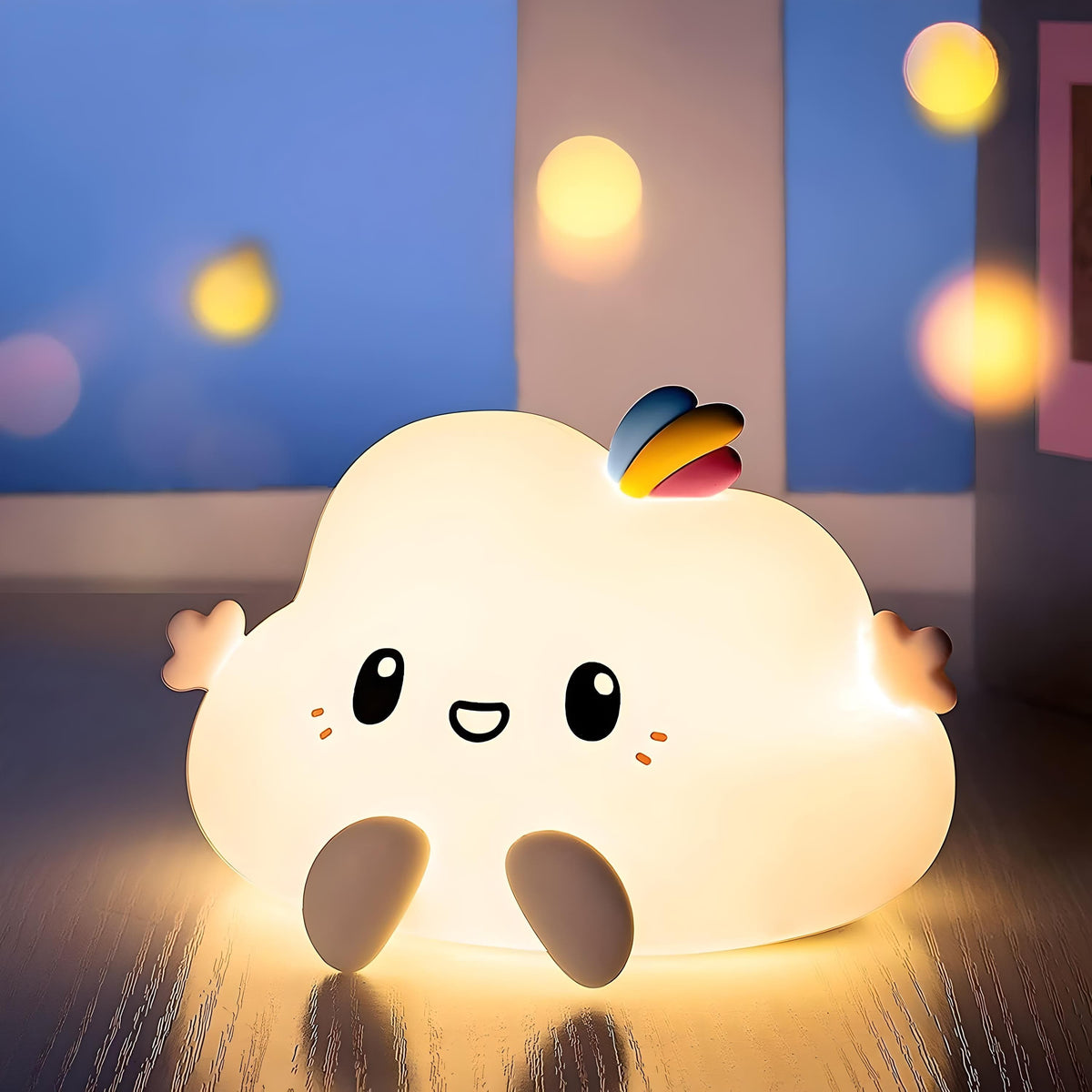 Veilleuse nuage multicolore lumineuse pour bébé et enfant