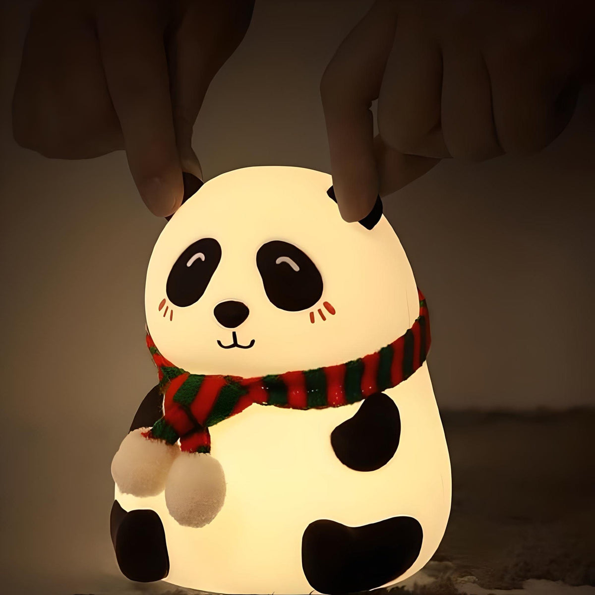 Veilleuse panda écharpe silicone mignonne led lumière apaisante