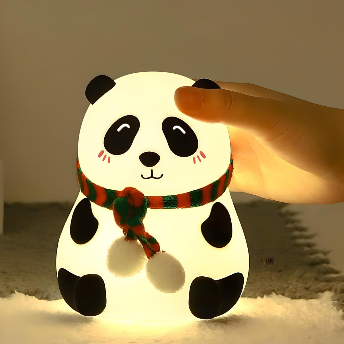 Veilleuse panda écharpe silicone mignonne led lumière apaisante