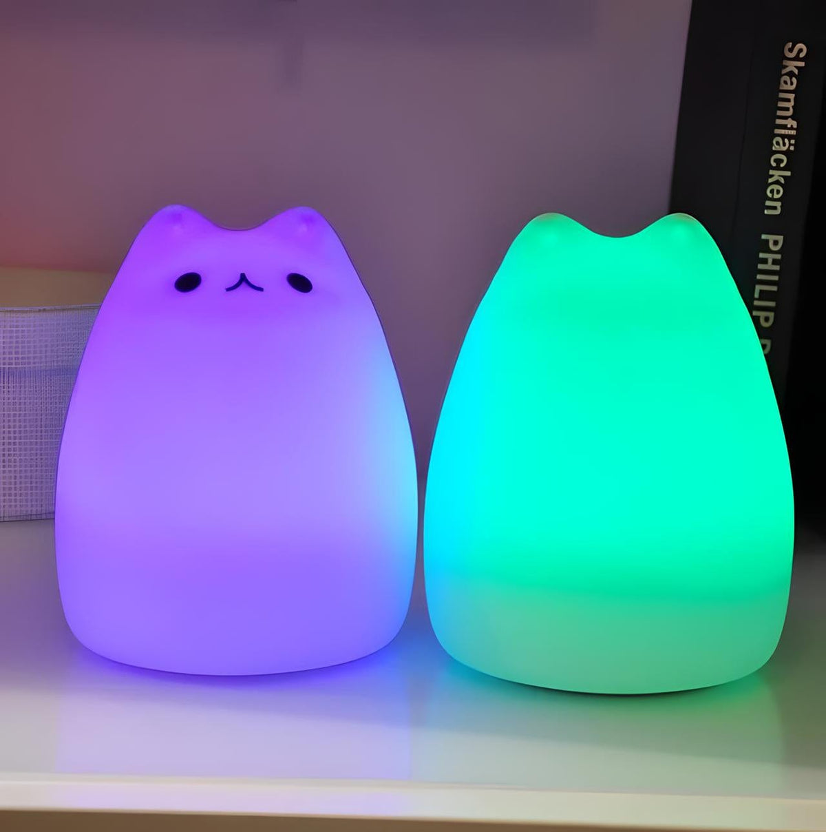 Veilleuse chat led mignonne lumière douce de nuit