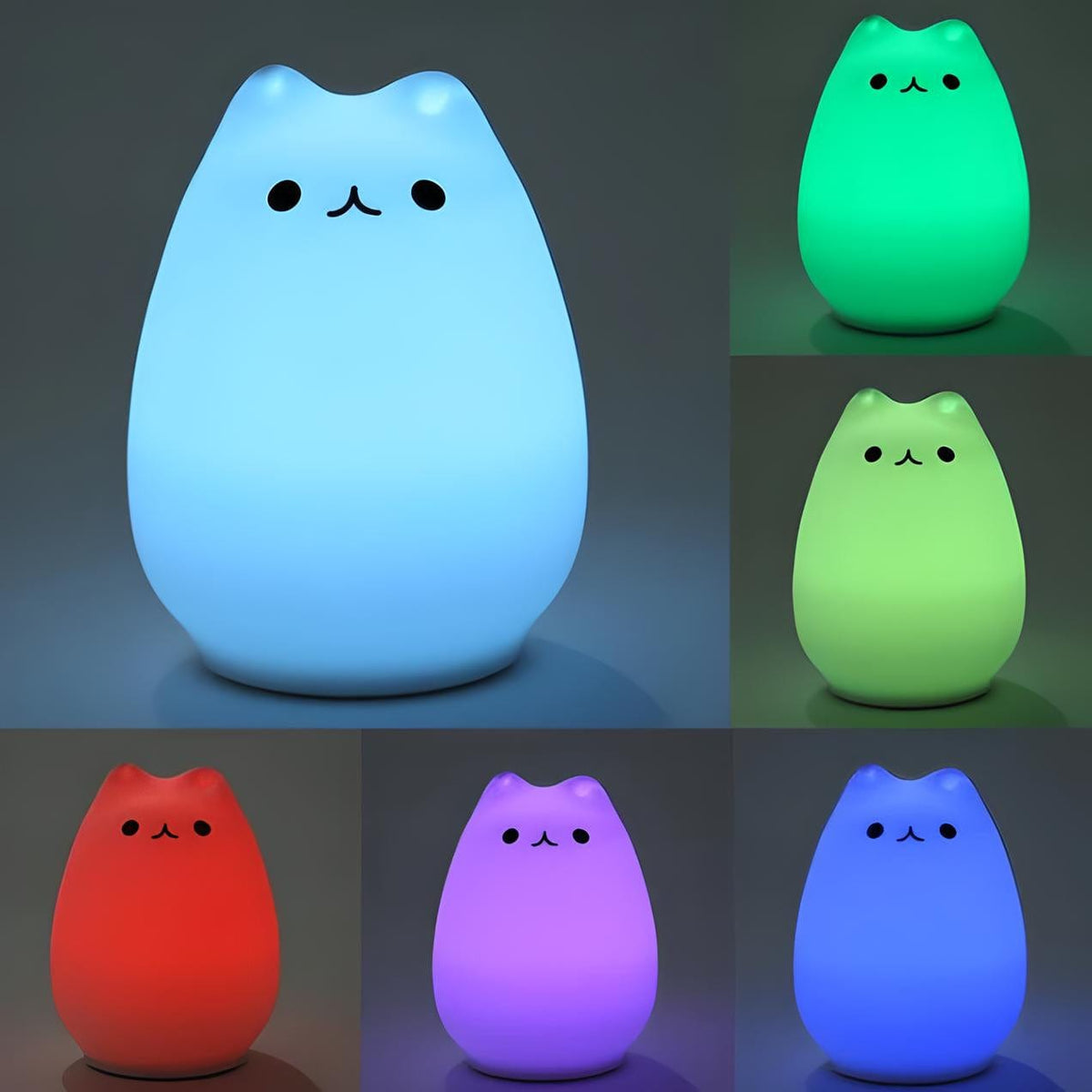 Veilleuse chat led mignonne lumière douce de nuit
