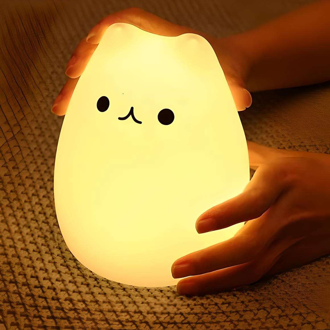 Veilleuse chat led mignonne lumière douce de nuit