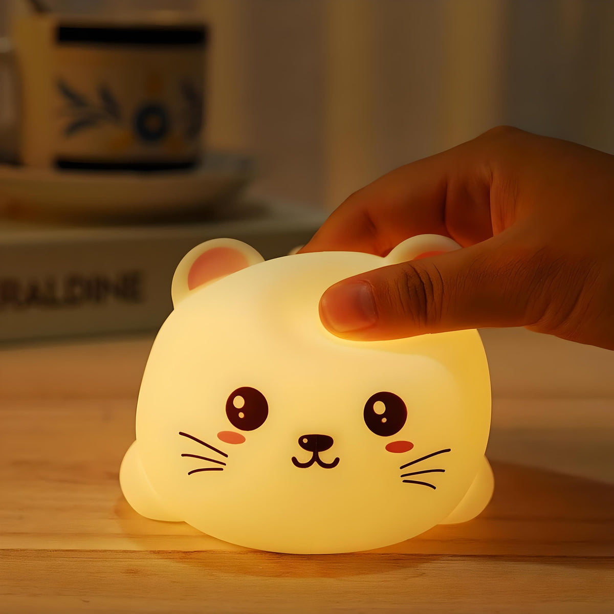 Veilleuse chat multicolore led lumière apaisante enfant