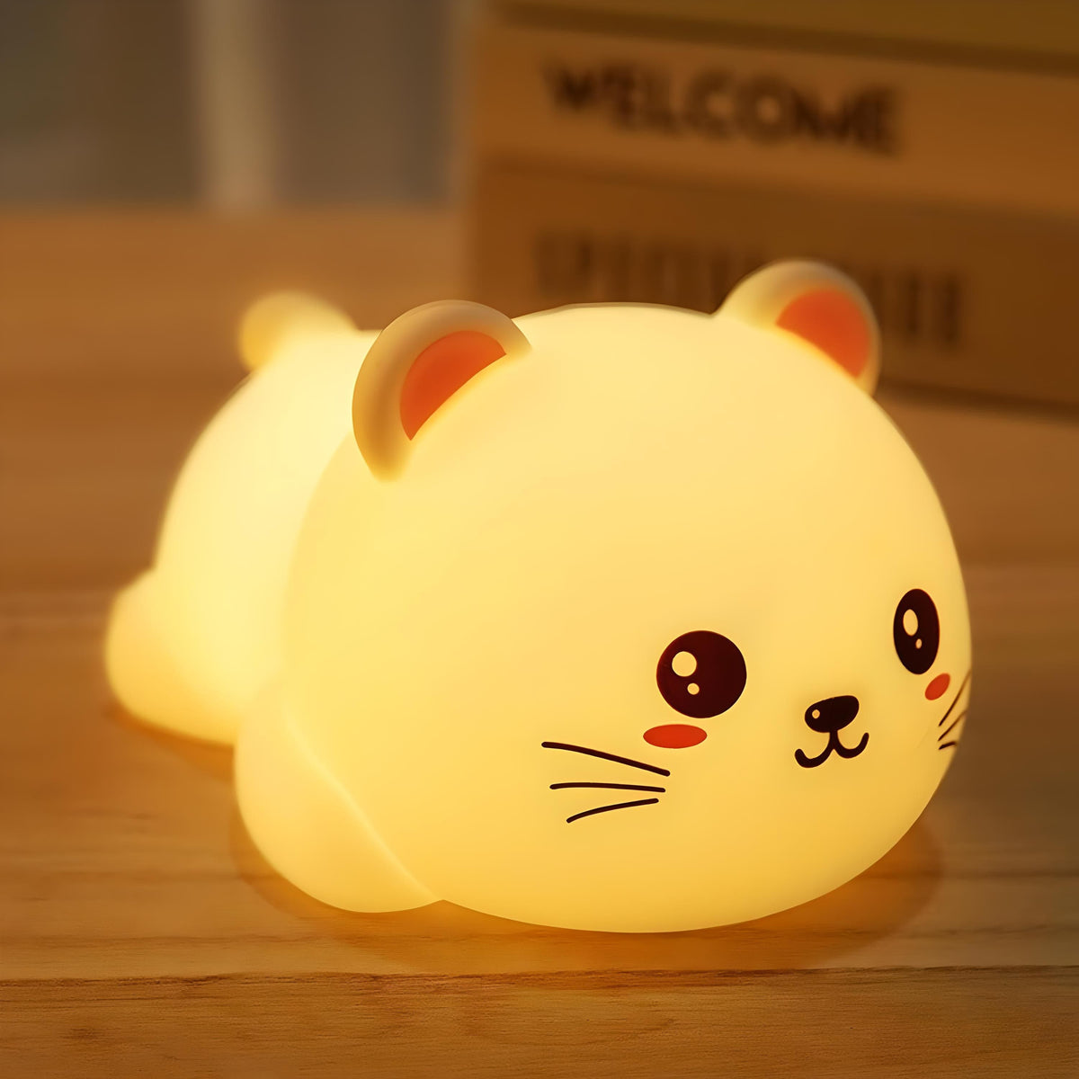 Veilleuse chat multicolore led lumière apaisante enfant