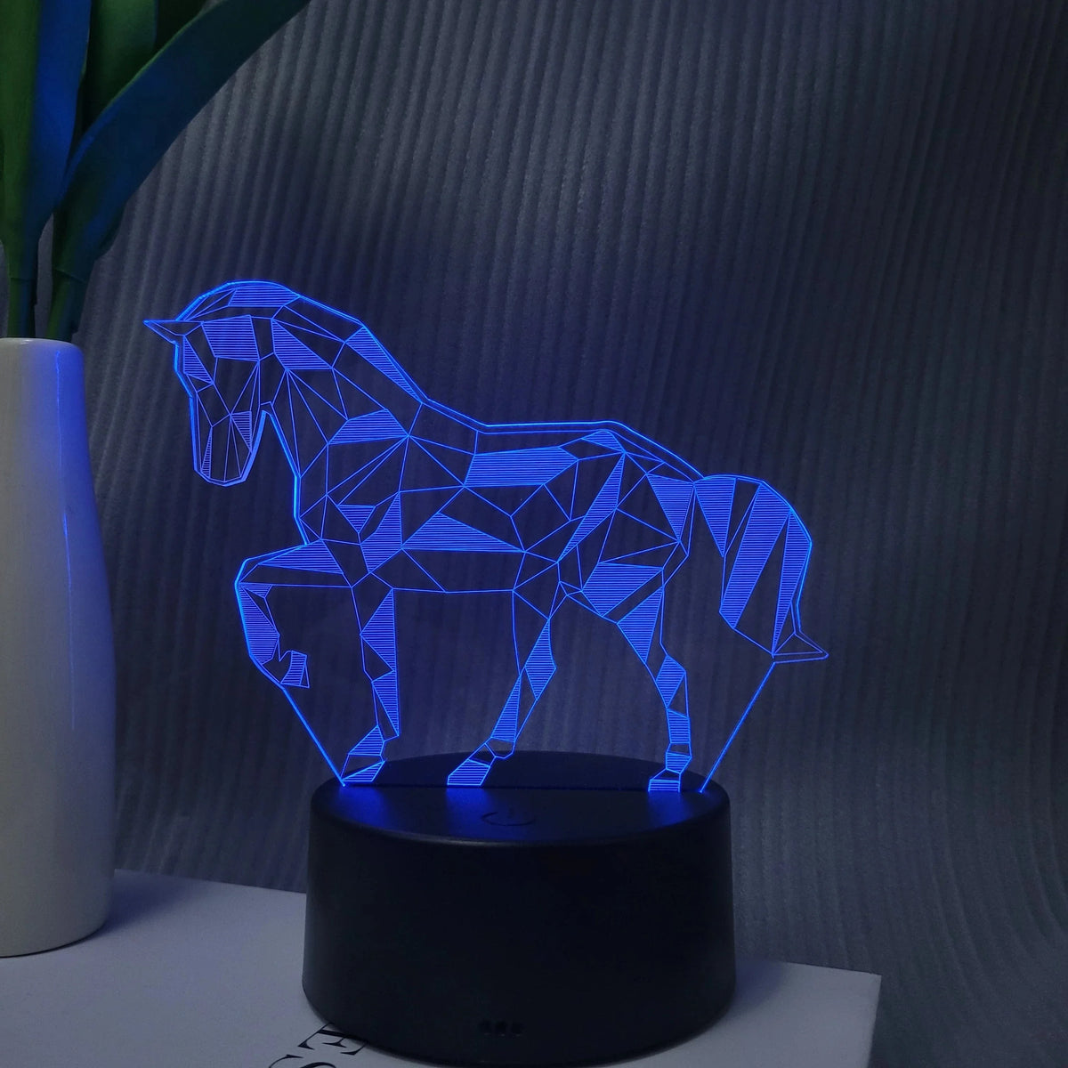 Veilleuse cheval lumineux ambiance douce en 3D