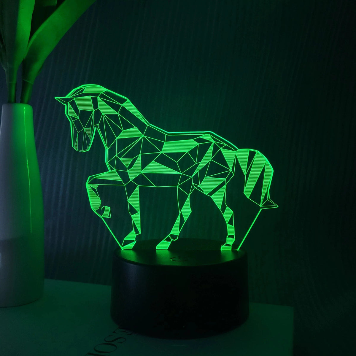 Veilleuse cheval lumineux ambiance douce en 3D