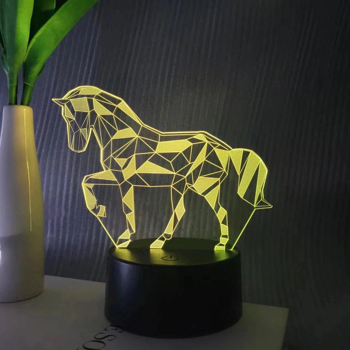 Veilleuse cheval lumineux ambiance douce en 3D