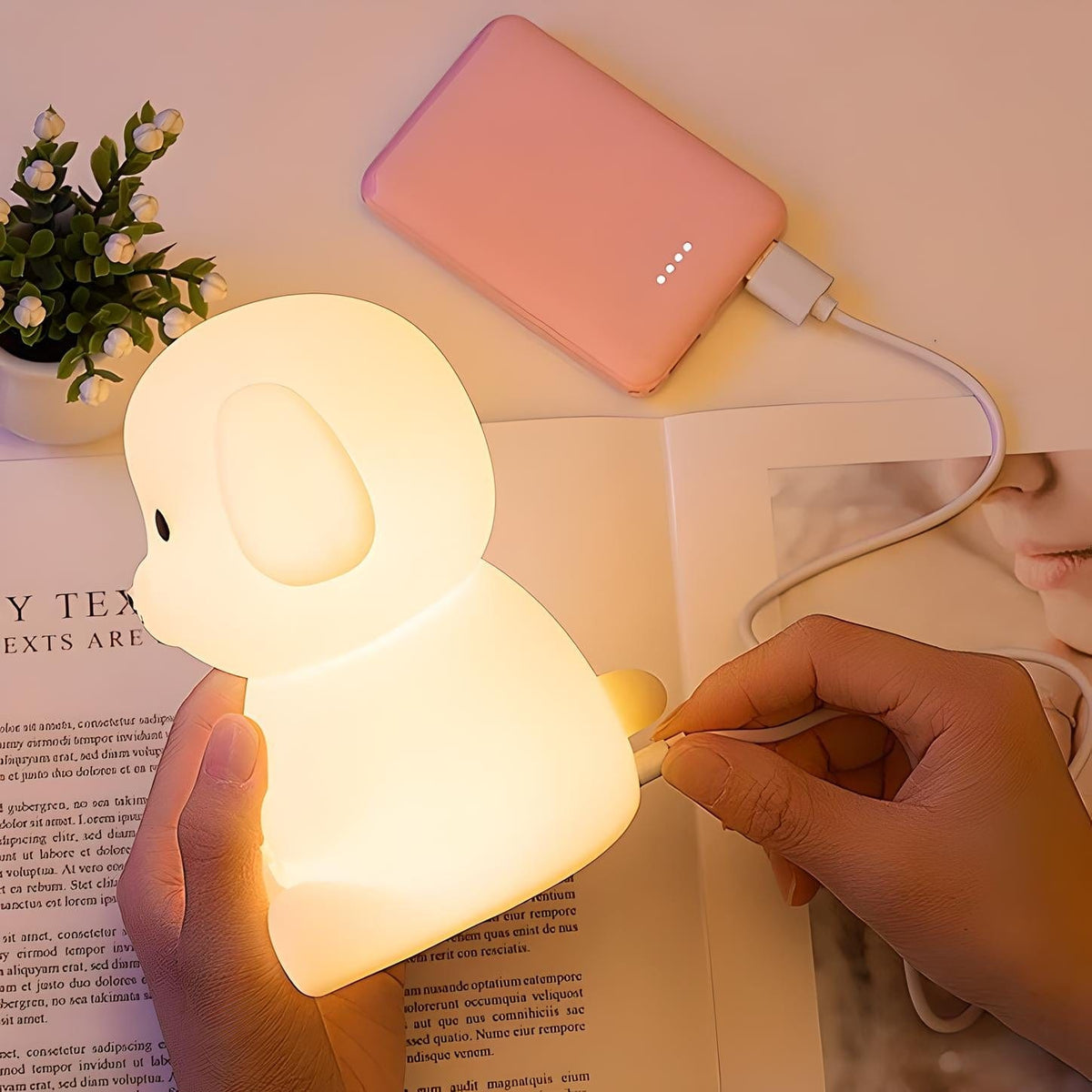 Veilleuse chien dégradé multicolore led pour chambre enfant