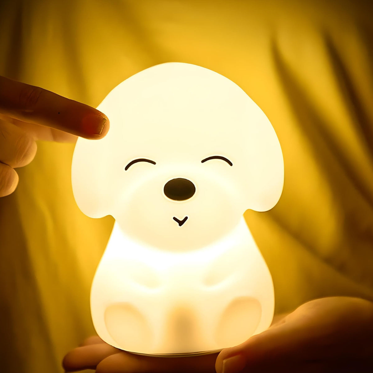 Veilleuse chien silicone rechargeable mignonne lumière douce