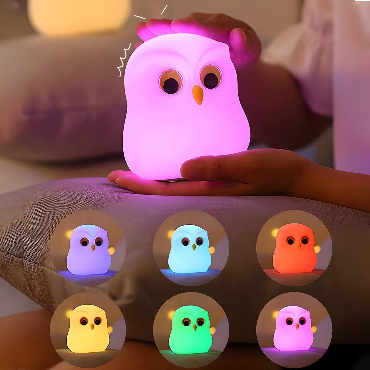 Veilleuse chouette mignonne lumière douce chambre enfant