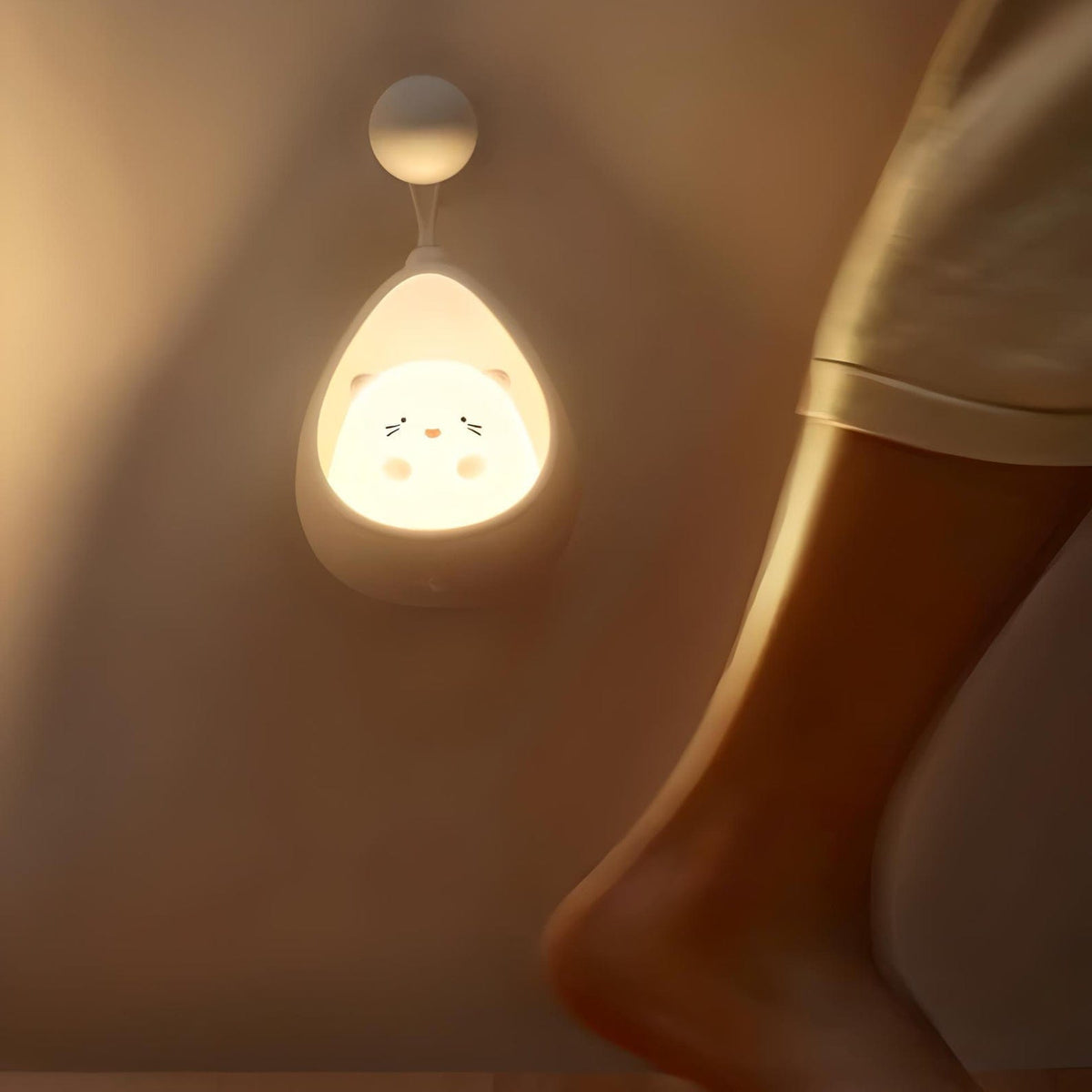 Veilleuse chat murale led mignonne lumière douce de nuit