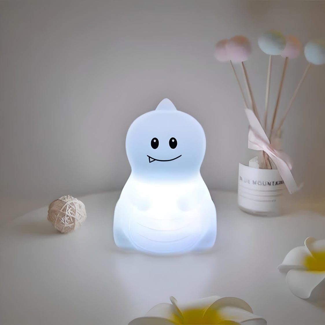 Veilleuse dinosaure blanc mignon lumière douce enfant