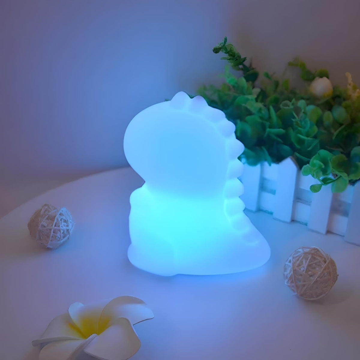 Veilleuse dinosaure blanc mignon lumière douce enfant