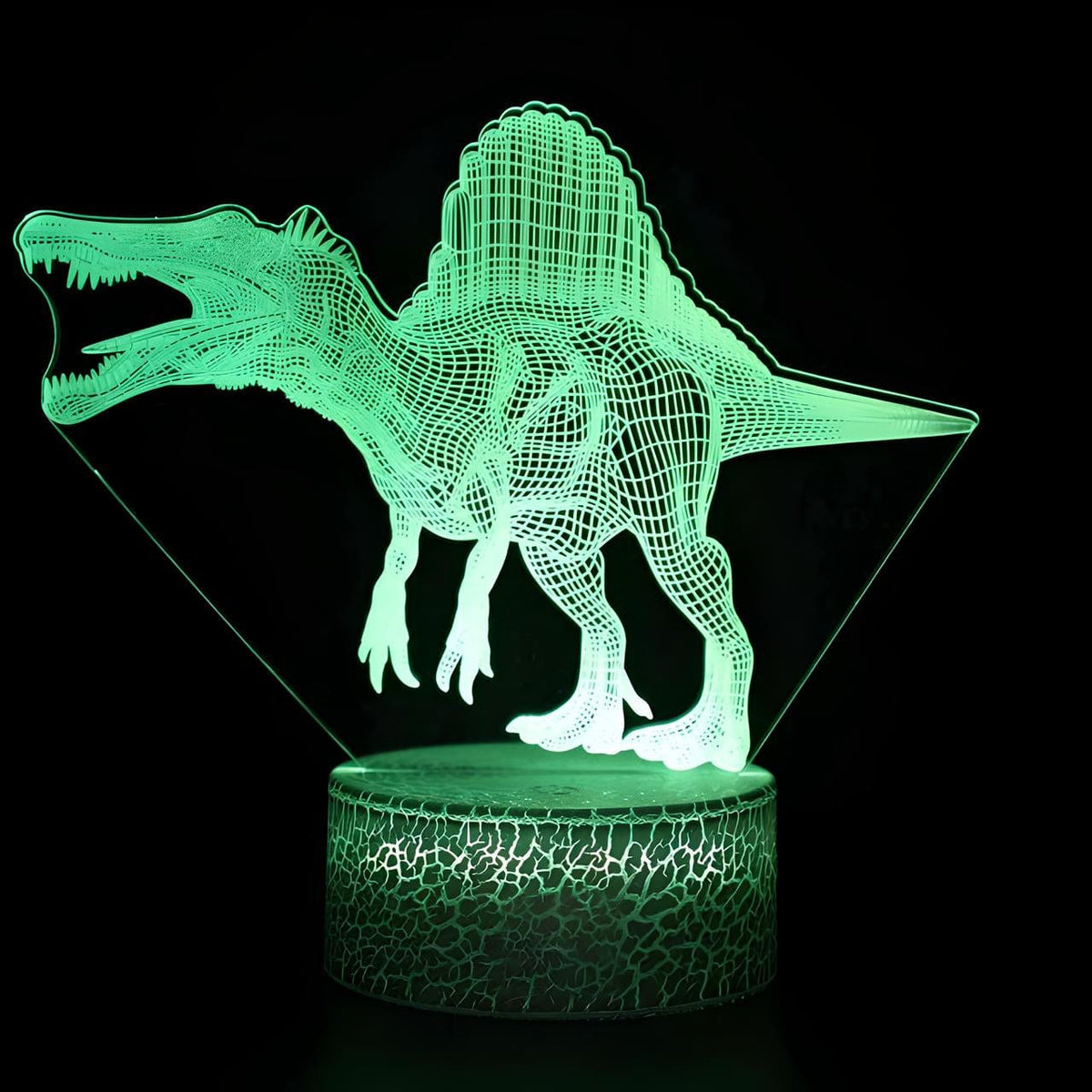 Veilleuse dinosaure Spinosaure 3D lumière ambiance chambre enfant