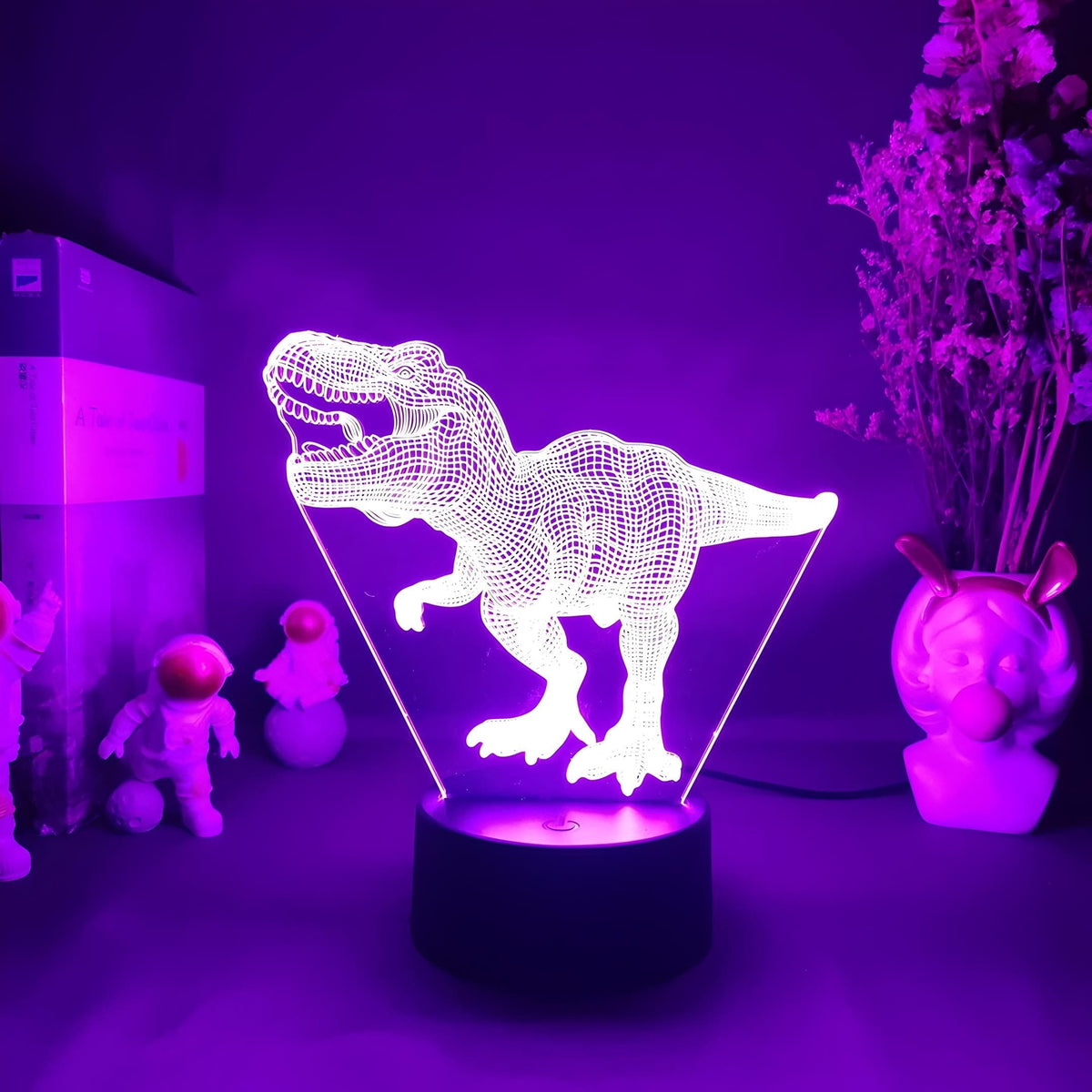 Veilleuse dinosaure tyrannosaure 3D lumière ambiance chambre enfant