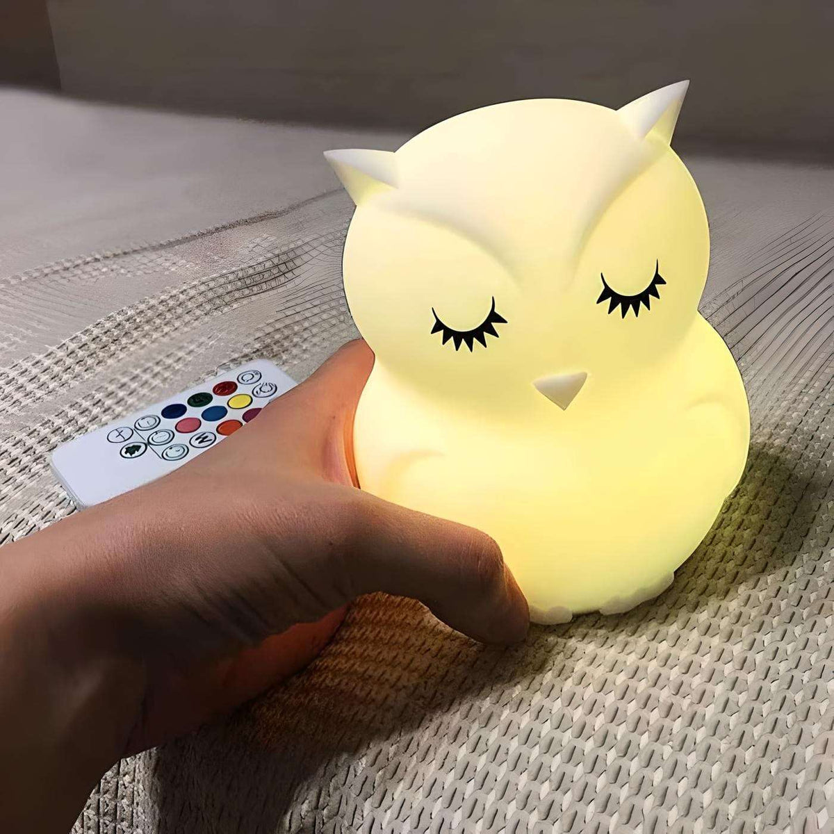 Veilleuse hibou en silicone avec lumière apaisante