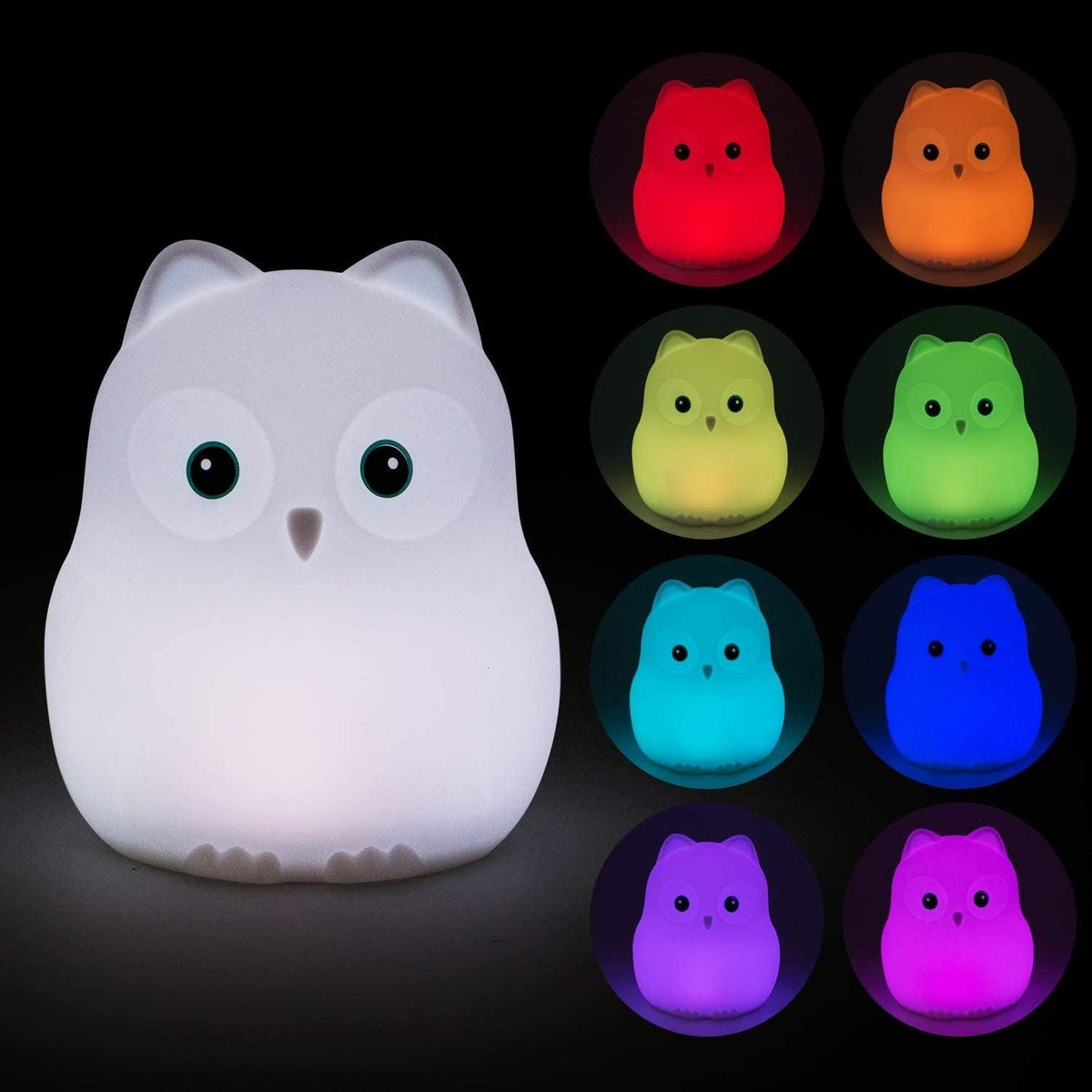 Veilleuse hibou mignonne avec lumière douce pour enfant