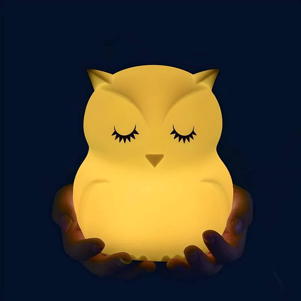 Veilleuse hibou en silicone avec lumière apaisante