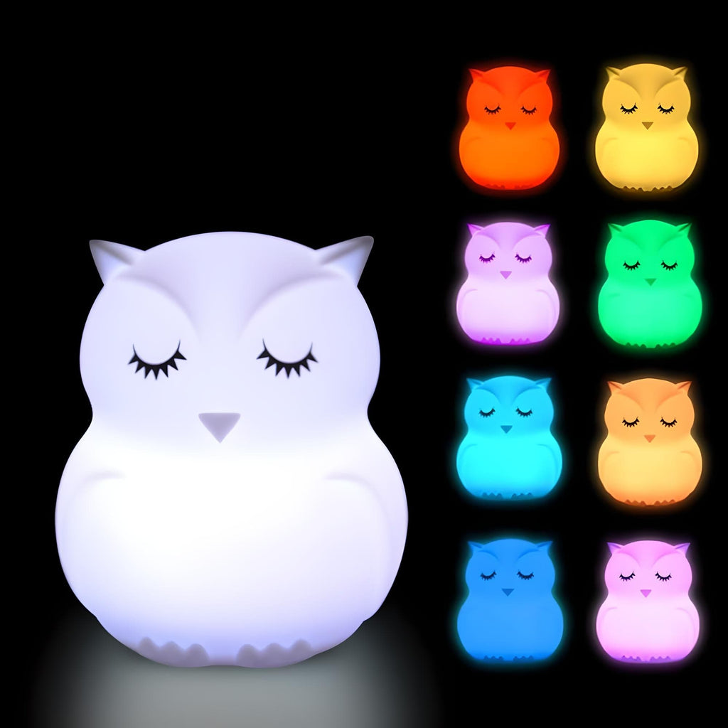 Veilleuse hibou en silicone avec lumière apaisante