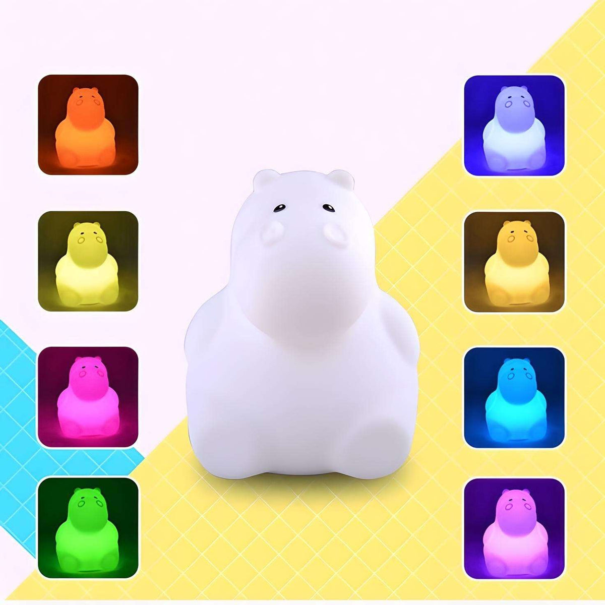 Veilleuse hippopotame mignonne lumière douce apaisante