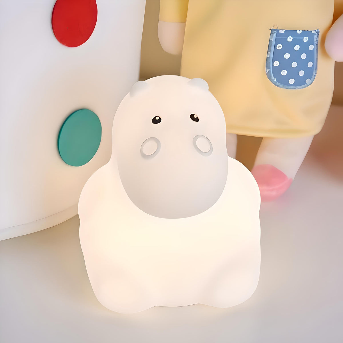 Veilleuse hippopotame mignonne lumière douce apaisante