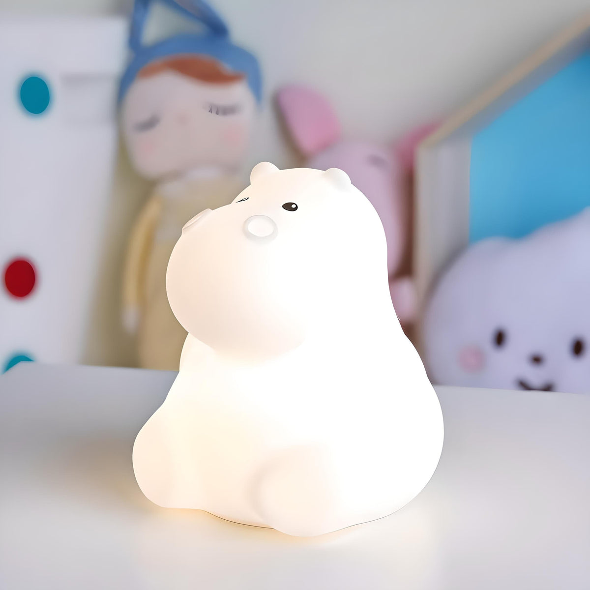 Veilleuse hippopotame mignonne lumière douce apaisante