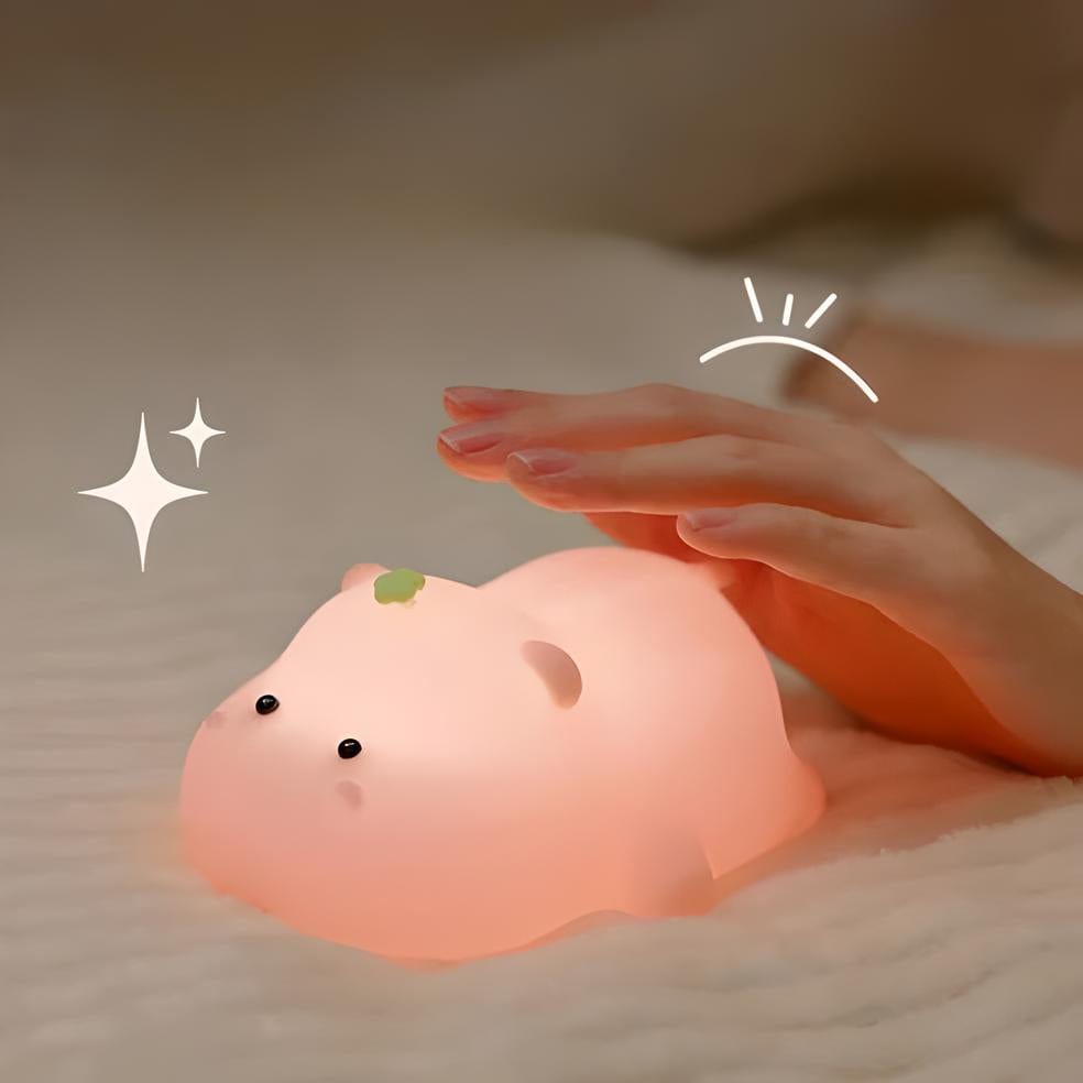 Veilleuse hippopotame rechargeable lumière douce apaisante