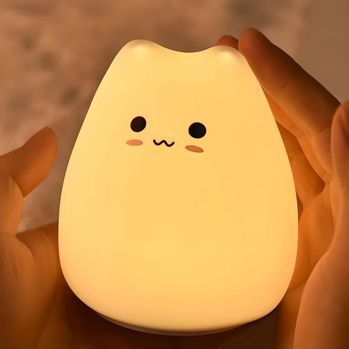 Veilleuse chat kawaii led mignonne lumière douce de nuit