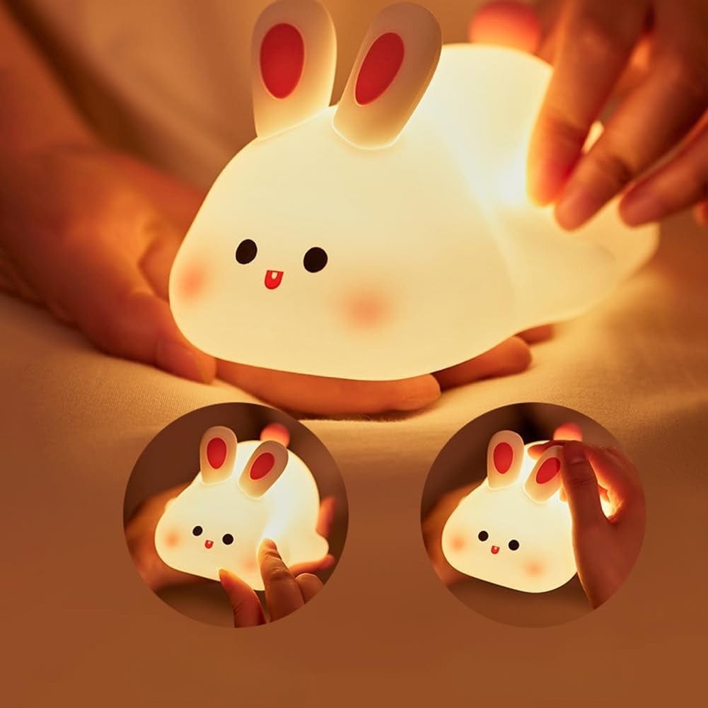 Veilleuse lapin tactile lumineuse pour chambre enfant