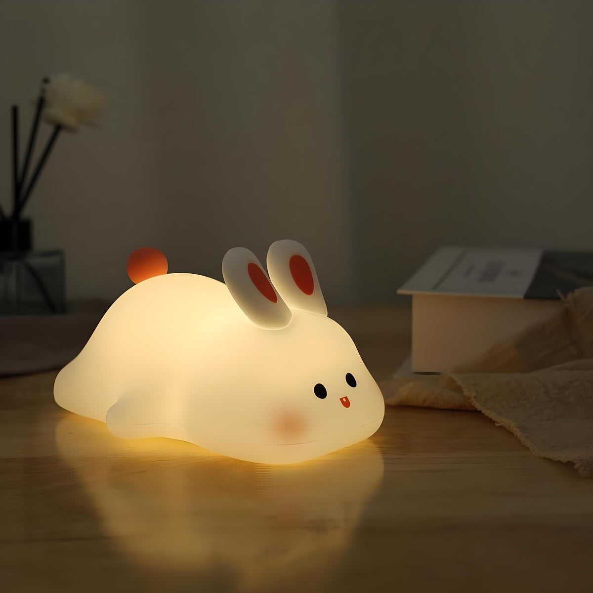 Veilleuse lapin tactile lumineuse pour chambre enfant