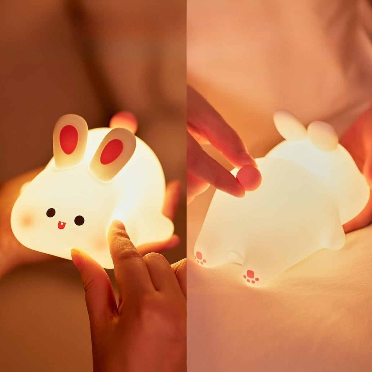 Veilleuse lapin tactile lumineuse pour chambre enfant