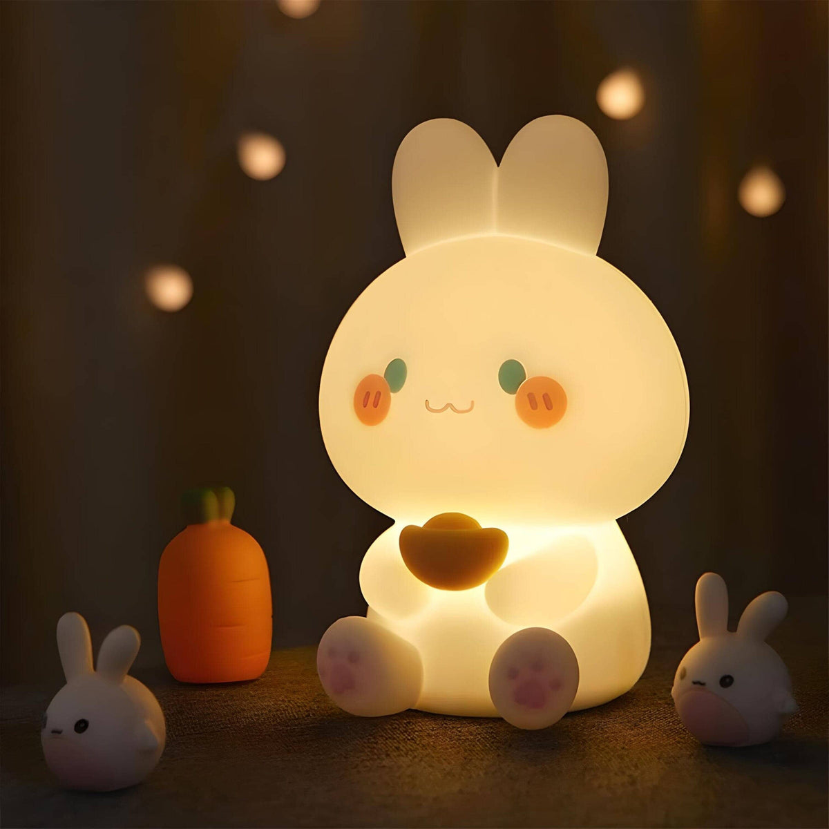 Veilleuse lapin blanc lumineux pour chambre enfant