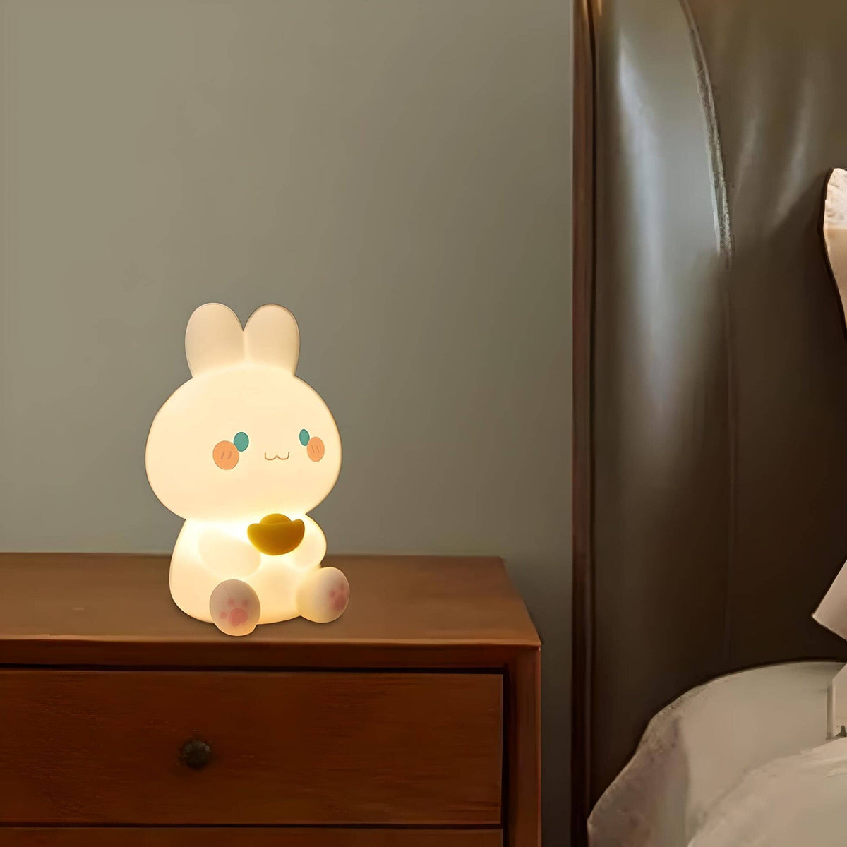 Veilleuse lapin blanc lumineux pour chambre enfant