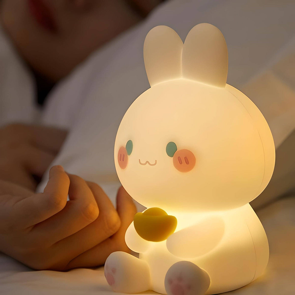 Veilleuse lapin blanc lumineux pour chambre enfant